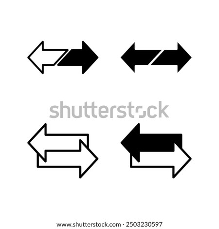 Direction arrows for transfer icon set, sync, migration data color editable