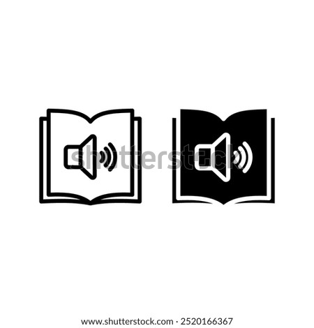 Audio book icon set. Audiobook symbol. ebook sign. for mobile concept and web design color editable