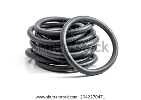 rubber gaskets. plumbing pad. isolated. set of rubber gaskets. O-ring sealing rubber for repairing hydraulic system Zdjęcia stock © 