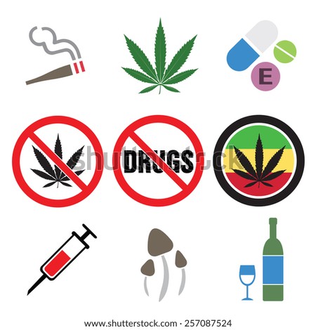 No Drugs Set Design Stock Vector Illustration 257087524 : Shutterstock