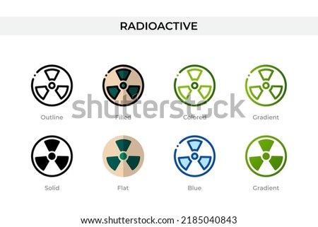 Radioactive icon in different style. Radioactive vector icons designed in outline, solid, colored, filled, gradient, and flat style. Symbol, logo illustration. Vector illustration