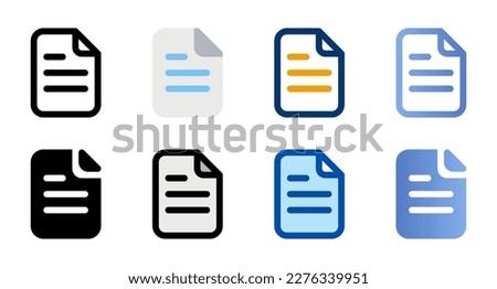 Document icons in different style. Document icons. Different style icons set. Vector illustration