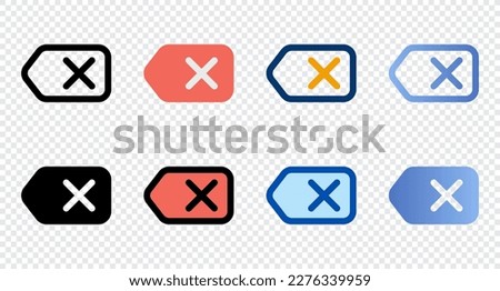 Backspace icons in different style. Backspace icons. Different style icons set. Vector illustration