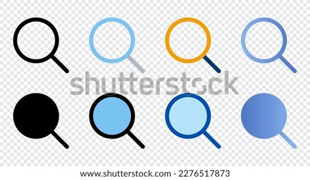 Search icons in different style. Search icons. Different style icons set. Vector illustration