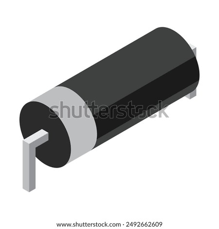 Diode electronic component. Diode icon. Isometric diode. Isometric electronic component. Vector illustration