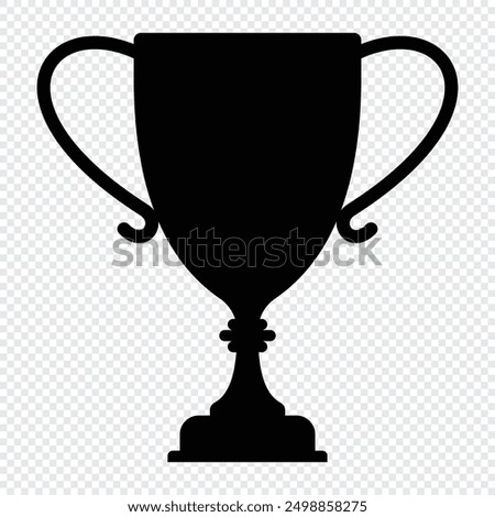 Trophy sign icon. Trophy cup. Champion cup winner trophy award. Black silhouette of trophy cup. Vector illustration