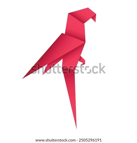 Parrot origami. Abstract parrot origami logo design. Animal origami. Paper origami. Vector illustration