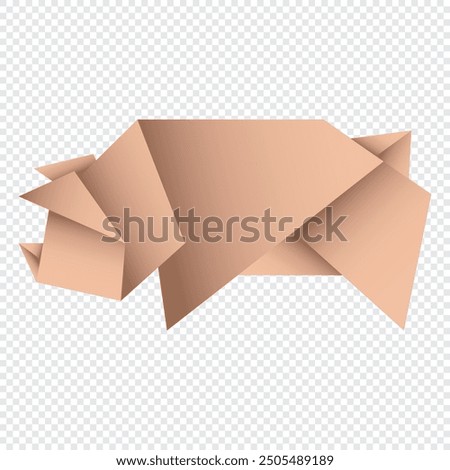 Pig origami. Abstract pig origami logo design. Animal origami. Paper origami. Vector illustration