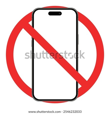 Warning sign no phone. No cell phones. Prohibition symbols for no phone use. Warning concept. Vector illustration