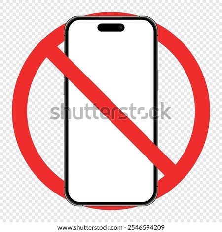 Warning sign no phone. No cell phones. Prohibition symbols for no phone use. Warning concept. Vector illustration