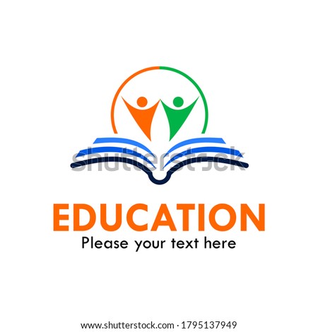 Education logo template illustration. suitable for education. there are book and people