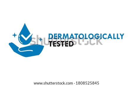 Dermatologically tested logo design template illustration