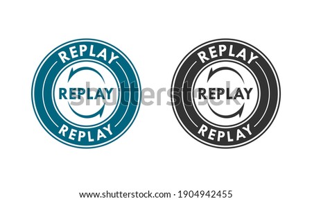 Replay badge logo template illustration