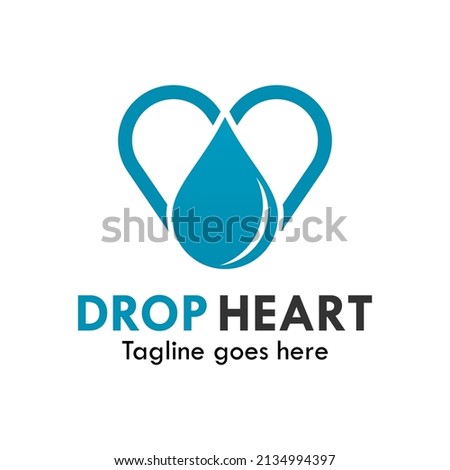 Drop heart logo template illustration