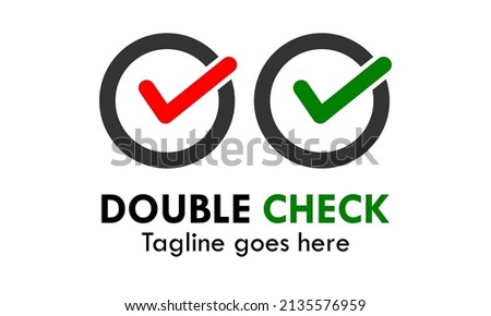 Double check logo template illustration