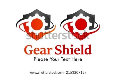 Gear shield logo template illustration