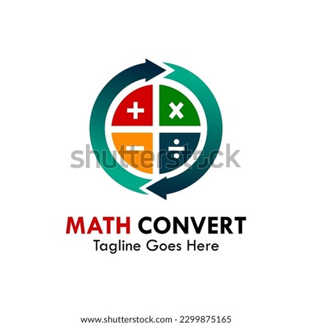 Math convert design logo template illustration