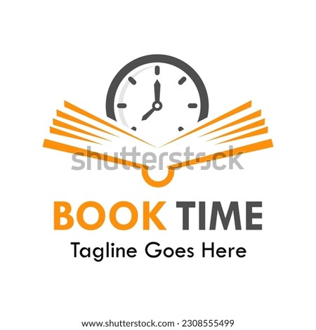 Book time design logo template illustration