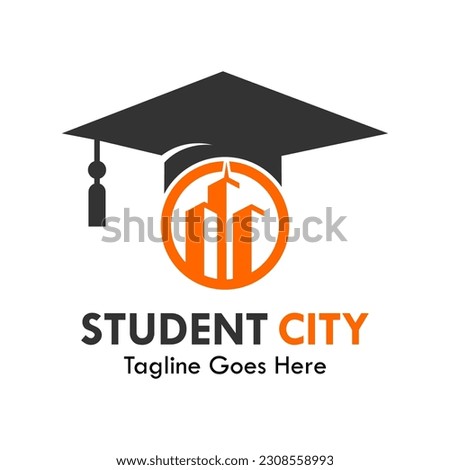 Student city logo template illustration