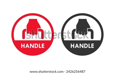 Handle with care design logo illustration