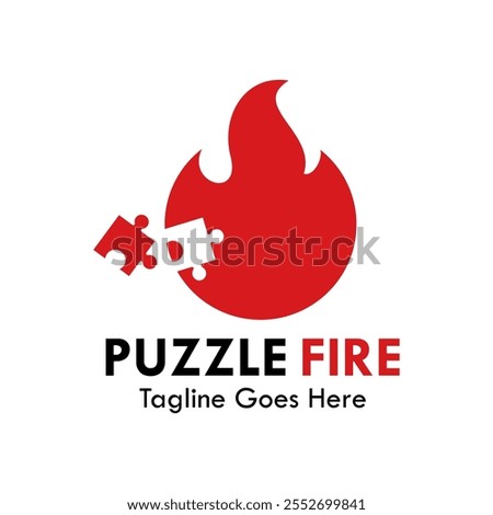 Puzzle fire design logo template illustration