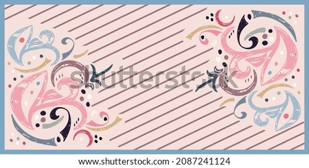 Rectangle pattern with blue and soft pink colors shape background. Abstract design for artsy background or hijab scarf and foulard pattern.Abstract vector. foulard, shawl or carpet pattern Photo stock © 