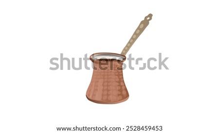 Traditional cezve for coffee cook. Turkish cezve . Coffee maker. Jezve turkish coffe pot. copper coffee pot