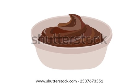 A cup of chocolate pudding. chocolate pudding in bowl . 