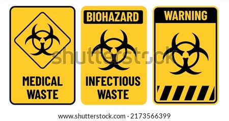 Medical waste biohazard print ready sign vector