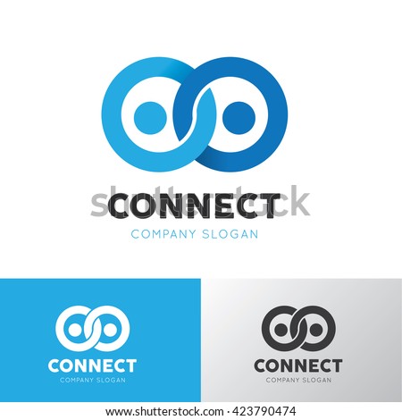 People connect logo. Connection logo idea template.