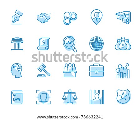 Lawyer and business vector icon set.