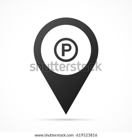 P - Sound recording copyright symbol on map pin. Location pointer isolated on a white background.
Conceptual vector illustration.