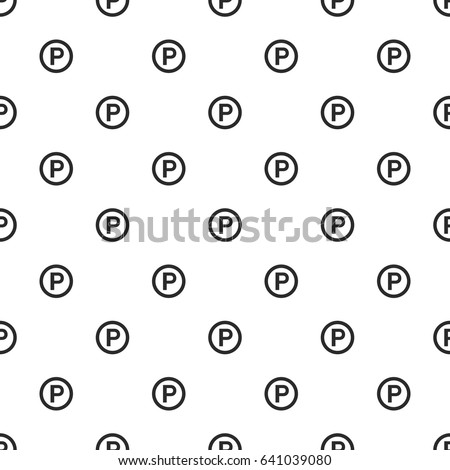 P - Sound recording copyright symbol seamless pattern, isolated on white background. Vector illustration, easy to edit.