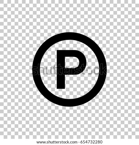 P - Sound recording copyright symbol isolated on transparent background. Black symbol for your design. Vector illustration, easy to edit.