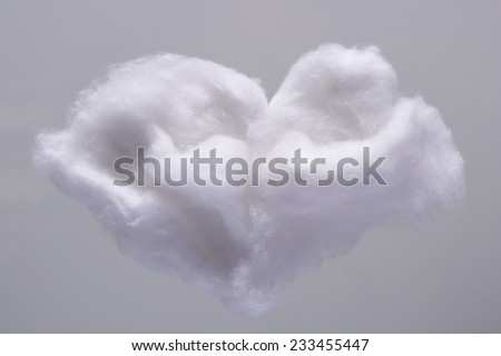 Cotton Wool Cloud isolated in Grey Background. Clouds Made of Real Cotton