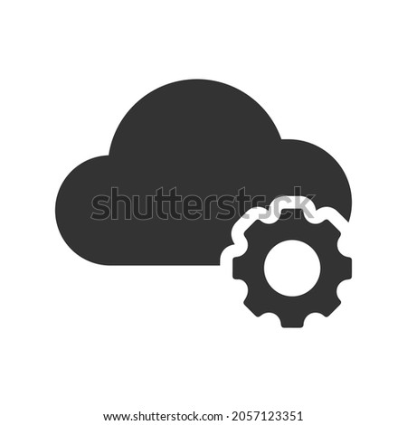 cloud setting icon design vector