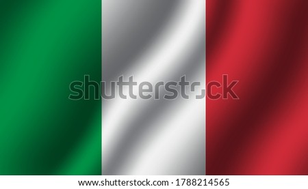 italy wavy flag vector illustration. textile fabric close up mode