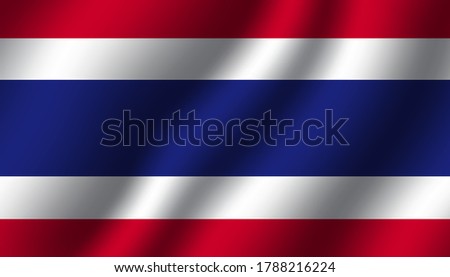 thailand wavy flag vector illustration. textile fabric close up mode