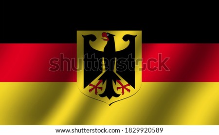 germany national wavy flag vector illustration. textile fabric close up mode
