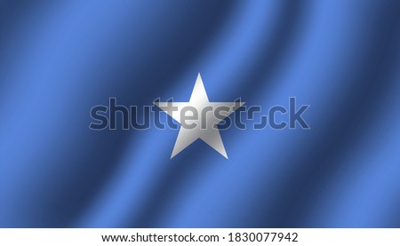 somalia national wavy flag vector illustration. textile fabric close up mode