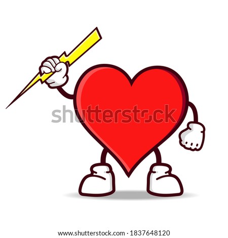 heart mascot design , the cute cartoon character illustration