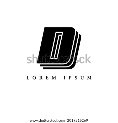 simple alphabet logo black and white concept with layer combination, for initial business identity letter D