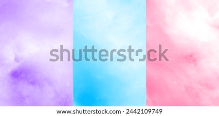 Cotton candy texture and backgrounds in purple, pink, blue colors, vector illustration. Background for a children event. 