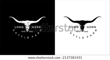 Long horn logo template vector vintage, inspiration design