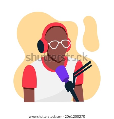 Similar – Image, Stock Photo Man in recording studio