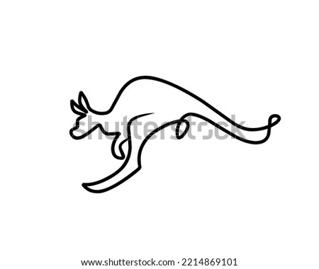 Kangoroo line art illustration for Australian day and world kangoroo day. Used for logo, icon and other