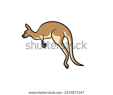 Kangoroo or Wallaby vector art illustration. Used for mascot ,icon , and logo illustration. Kangoroo jump, Australian animal.