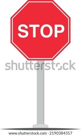 A professional indicative stop sign on a white background