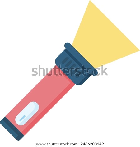 Illustration of a professionally illuminated flashlight on a white background