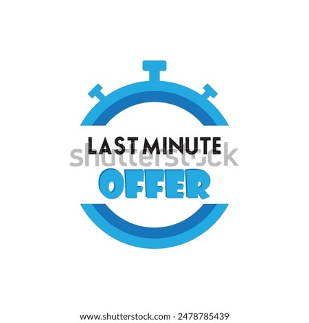 Illustration of stopwatch icon, countdown, last minute offers, one day sales and timer on white background